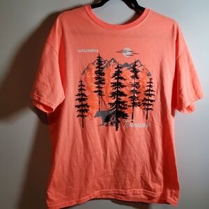 Neon Orange Gatlinburg Graphic Outdoor Scene Tee
